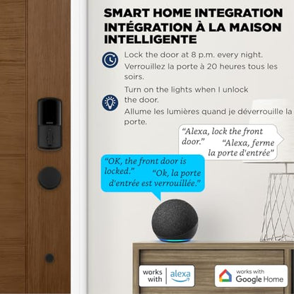 Weiser Halo Matte Black WiFi Smart Lock, Keyless Entry Door Lock, Touchpad Keypad Door Lock, Amazon Alexa & Google Assistant/Google Home Compatible, Deadbolt Lock, Smart Locks for Entry Door