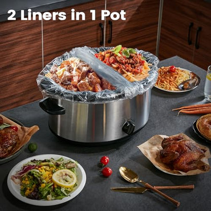 Slow Cooker Liners, Hotensil 14"x 22" 10 Count Cooking Bags Large Size Disposable Pot Liners, Fit 6QT to 10QT for Slow Cooker Cooking Trays, Multi-Purpose Durable Liners Plastic Bags, BPA Free