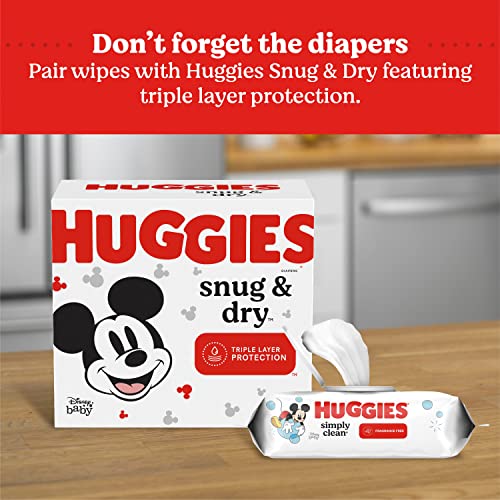 Huggies Simply Clean Fragrance-Free Baby Wipes, 6 Flip-Top Packs (384 Wipes Total)