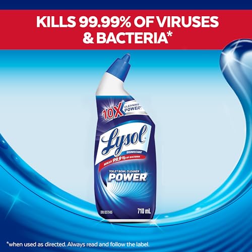 Lysol Power Toilet Bowl Cleaner, Disinfectant Gel, 2 X 710 mL