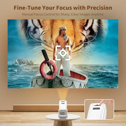 Sainyer Mini Projector, 1080P Full HD, 4K Supported, Portable, Christmas