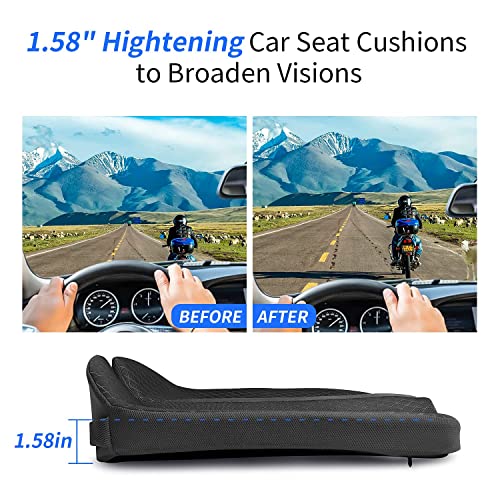 Car Seat Cushion for Car and Truck Driver Seat Office Chair Wheelchairs Coccyx Support Sciatica, Lower Back Pain Relief Memory Foam Car Seat Pad