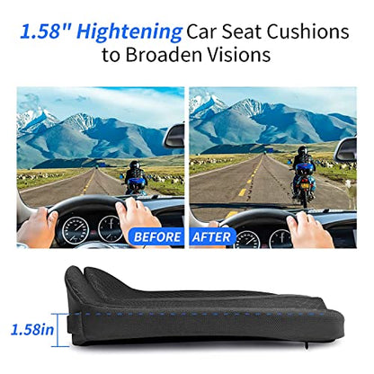 Car Seat Cushion for Car and Truck Driver Seat Office Chair Wheelchairs Coccyx Support Sciatica, Lower Back Pain Relief Memory Foam Car Seat Pad