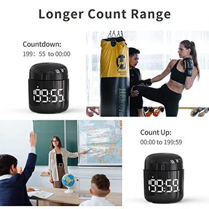 MeesMeek Kitchen Timer, 360 Rotate, Countup/Countdown, LED, Volume