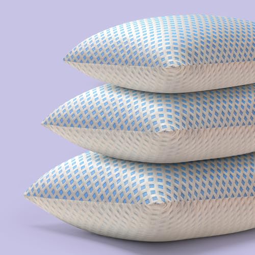 Cooling Memory Foam Pillows Queen Size 2 Pack, Adjustable Shredded Foams, Soft Firm Bed Pillow for Sleeping with Hypoallergenic Zipper Pillow Cover for Side, Back Sleepers, 20x30In