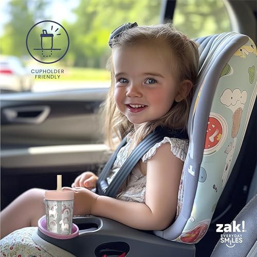 Zak Designs Fairy and Rainbow Capri 9oz Leak-Proof Toddler Cups, 2-Pack