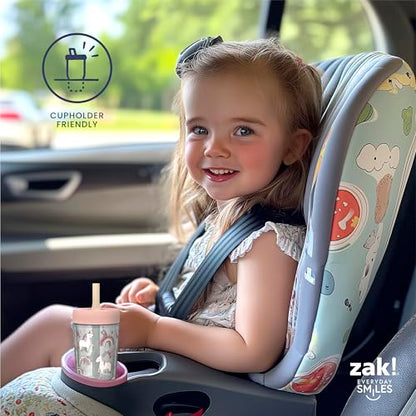 Zak Designs Fairy and Rainbow Capri 9oz Leak-Proof Toddler Cups, 2-Pack