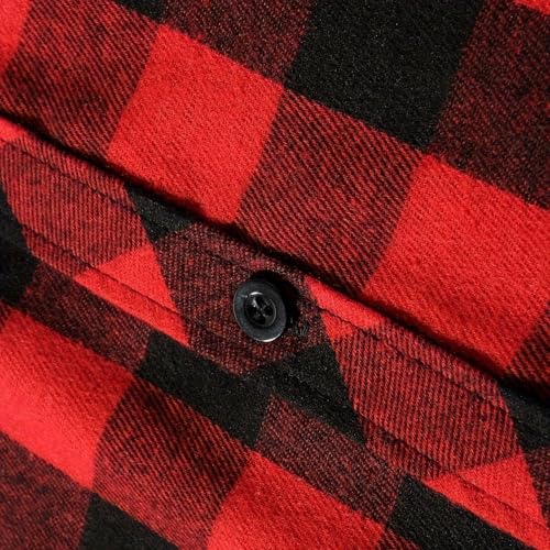 Hoodies for Men Plaid Graphic Hooded Button Down Jacket with Chest Pockets