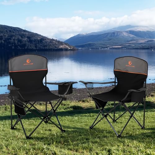 HIGH POINT SPORTS 2 Pack Portable Camping Chair for Adults Support 250 lbs