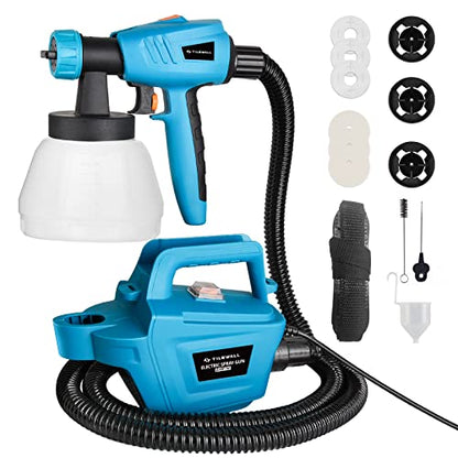 Tilswall Paint Sprayer 800W, HVLP Electric Spray Gun for Decks and Fences