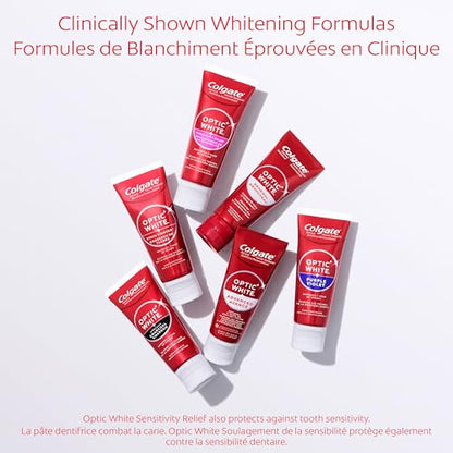 Colgate Optic White Stain Fighter Dentifrice blanchissant, Gel menthe fraîche - 90 ml, Paquet de 3