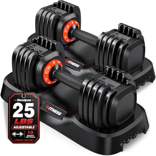 Rendpas Adjustable Dumbbells Set of 2, Quick-Lock Free Weights