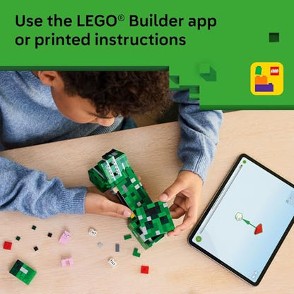 LEGO Minecraft The Creeper Kids Building Toy - Minecraft Toy for Boys & Girls, Ages 10+ - Room Decor for Gamers -W/ 1st Version Minifigure - Gift for Birthdays - 21276