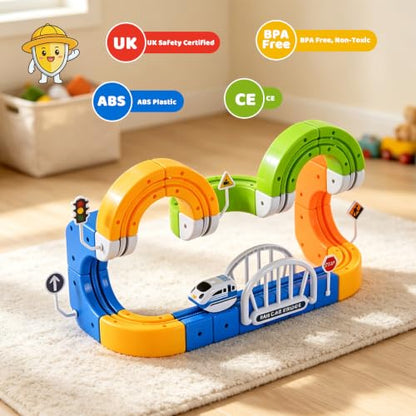 Electric Train Set 3D Track STEM Toy Toddler Gifts for 3-8 Boys Girls