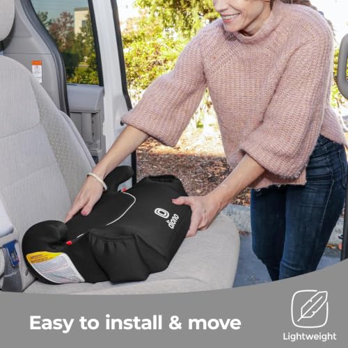 Diono Solana 2022, No Latch, Pack of 2 Backless Booster Car Seats, Lightweight, Machine Washable Covers, Cup Holders, Black Charcoal