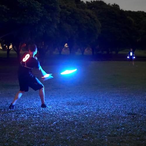 TOSY Flying Disc - 36 Monocolor LEDs, Super Bright, Smart Modes, Birthday Gift, Camping Toy for Kid/Teen/Adult, Auto Light Up, Rechargeable, Waterproof, 175g