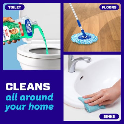 Mr Clean All Purpose Cleaner, Floor Cleaner for Mopping Home, Bathroom, & Kitchen, Cleaning Liquid for Mop & Bucket, Cleaning Supplies, Multi-Surface Dilutable, Meadows & Rain, 4.84L (pack of 4)