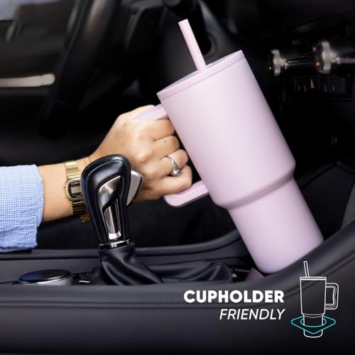 Simple Modern Tumbler with Handle and Straw | 40oz | Lavender