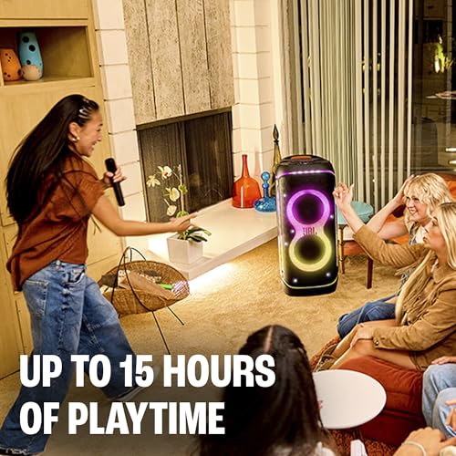 JBL PartyBox 720 - Loudest Battery-Powered Party Speaker with Superior Pro Sound and a Futuristic lightshow, Up to 15 Hours Playtime & IPX4 Splash Proof (Black)