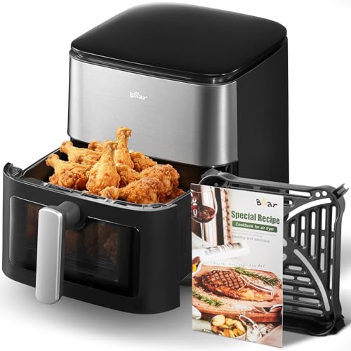 Bear 6.3QT Air Fryer, Smart Touchscreen, 4D Turbo Crisp & Steam Window