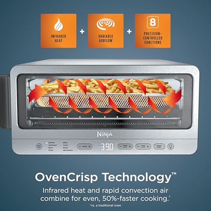 Ninja Flip Toaster Oven & Air Fryer, 8-in-1, Stainless Steel, SP151C