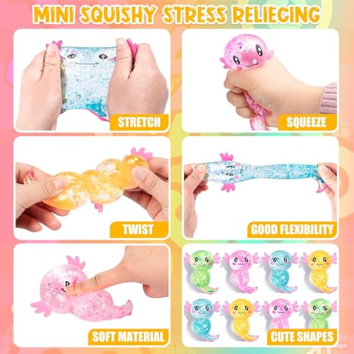 4Pcs Axolotl Squishy Design Squeeze Stress Ball, Axolotls Balls Sensory Stress