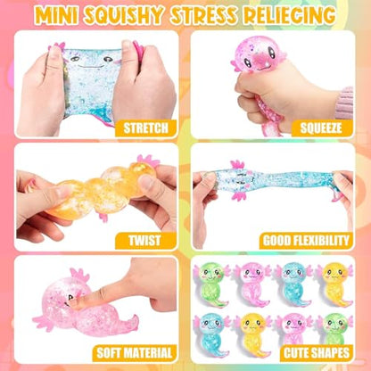 4Pcs Axolotl Squishy Design Squeeze Stress Ball, Axolotls Balls Sensory Stress