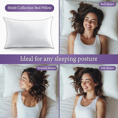 SANSWAN King Size Goose Feathers Down Pillows 2 Pack, Medium Firm Pillow