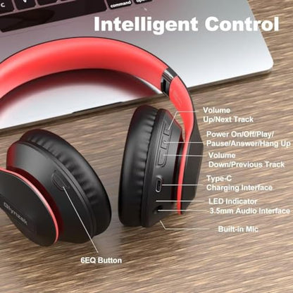 Glynzak Wireless Bluetooth Headphones Over Ear V6.0 HiFi Stereo with Mic