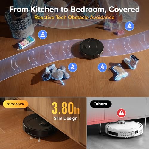 Roborock 2026 New Qrevo S Pro Robot Vacuums and Mop, 18,500Pa Suction | Anti-Tangle Brushes, Reactive AI Obstacle Recognition, 75℃ High-Temp Washing, 10mm Mop Lifting, Self-Emptying and Refilling