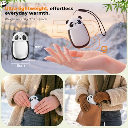 FANDLISS Hand Warmers Rechargeable, 4000mAh AI Heat 2 Pack Blackwhite