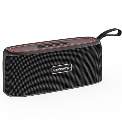 Monster Portable Bluetooth Speaker, 30W Loud Sound Wireless Speaker, IPX6 Waterproof Speaker, 17 Hours Playback, Bluetooth 5.4 TWS Pairing Portable Speakers for Home, Outdoors
