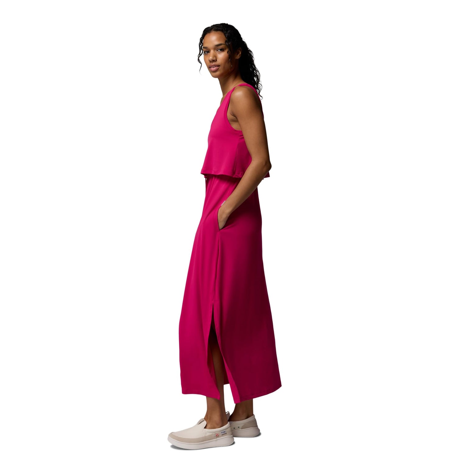Columbia Womens PFG Freezer Maxi Dress, Guava Pink, X-Large