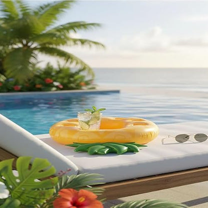 Inflatable Drink Holder, 7-Hole Capacity Pineapple Fruit Drink Float