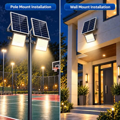 ICOFRU Solar Flood Lights Outdoor 20000 Lumens Die-Cast Aluminum Material