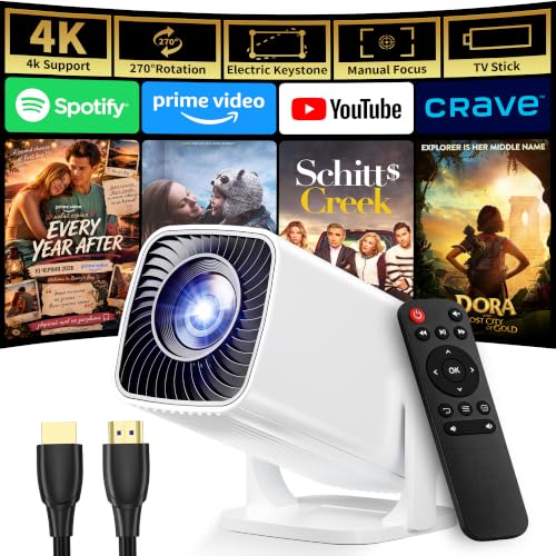 Sainyer Mini Projector, 1080P Full HD, 4K Supported, Portable, Christmas