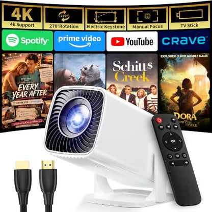 Sainyer Mini Projector, 1080P Full HD, 4K Supported, Portable, Christmas