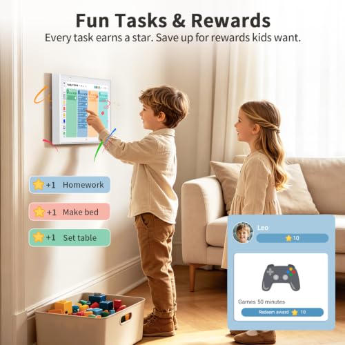 Digital Calendar, 10.1" Smart Touchscreen Electronic Family Calendar Organizer with Calendar Sync, Chore Chart, Meal Planner, To-Do Lists & Digital Photo Frame, Wall or Desk Mountable