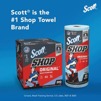 Scott® Shop Towels Original™ (75040), 2 Rolls, 55 Towels/Roll, Blue