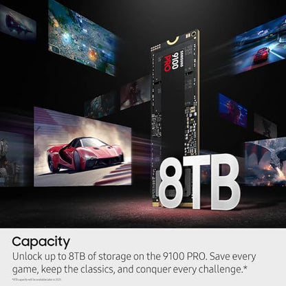 Samsung 9100 PRO Series 1TB PCIe 5.0 x4 NVMe 2.0 M.2 Internal SSD, Up to 14,700MB/s, Thermal Control, MZ-VAP1T0B/AM