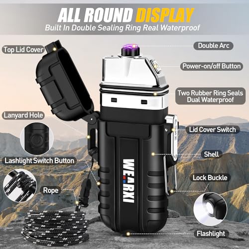 WEARXI Gifts for Men Electric Lighter, Stocking Stuffers for Men Adults