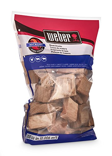 Weber 17148 Hickory Wood Chunks, 350 cu. in. (0.006 Cubic Meter), 4 lb