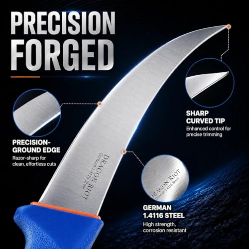 DRAGON RIOT Curved Boning Knife-6" Fillet Knife for Meat Deboning