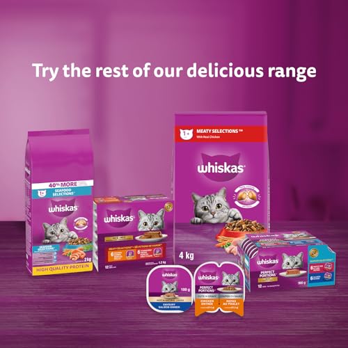 WHISKAS Meaty SELECTIONS Adult Dry Cat Food, Real Chicken Flavour, 2kg
