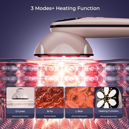 Cellulite Massage Tool - 4 in 1 Professional Body Sculpting Machine with 3 Modes, Heating Function10 Intensity Levels, Suitable for Belly, Waist, Buttocks, Arms, Legs, Wireless & Lightweight