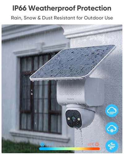blurams 4K Ultra Security Cameras Wireless Outdoor with 5W Solar Powered | 12000mAh Battery, AOV 24/7 Recording, On-Device AI/Tracking, Perimeter Alarm, 2.4/5GHz WiFi 6, Works with Alexa