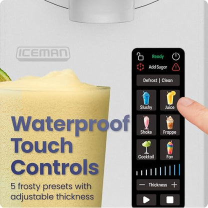 Iceman by Chefman Slush-Ease MAX 90oz Slushie Machine, 64oz Liquid Capacity Frozen Drink Maker & Slushy Machine with 5 Presets and LED Display, Perfect for Frozen Margaritas, Frappes, Smoothies