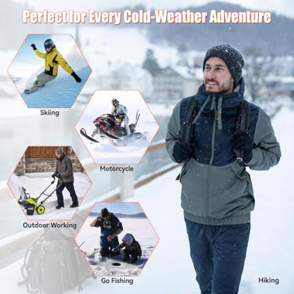 Thin Heated Glove Liners for Men Women, Rechargeable Gloves for Winter | Touchscreen-Friendly Slim Fit Heating Work Gloves Waterproof for Ski Driving,Hunting Cold hands·Non-slip grip· Hand Warmers
