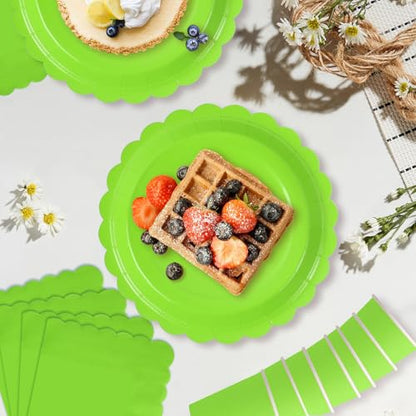 120pcs Lime Green party plates cups and napkins for 40 Guests