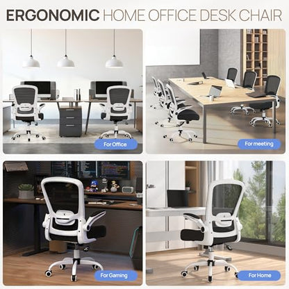 Office Chair, Ergonomic Desk Chair with Adjustable Lumbar Support & Seat Height, High Back Mesh Computer Chair with Flip-up Armrests Task Chairs